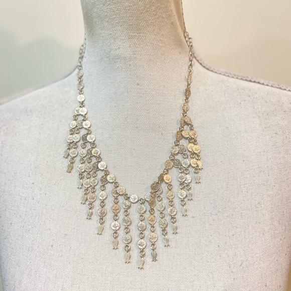 Indian silver tone mini coin necklace delicate - Picture 4 of 10